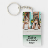 Sisters Photo Collage with Names, Best Therapy キーホルダー (正面)