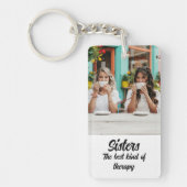 Sisters Photo Collage with Names, Best Therapy キーホルダー (正面)