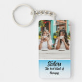 Sisters Photo Collage with Names, Best Therapy キーホルダー (正面)