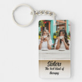 Sisters Photo Collage with Names, Best Therapy キーホルダー (正面)