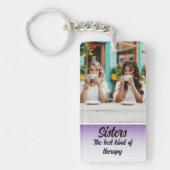 Sisters Photo Collage with Names, Best Therapy キーホルダー (正面)