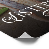 Sisters Photo Personalized Monogram ポスター (角)