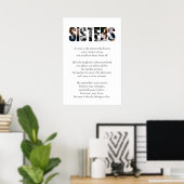 SISTERS Poem Poster – Heartfelt Gift for Sister ポスター (ホームオフィス)