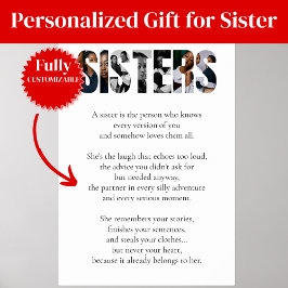 SISTERS Poem Poster – Heartfelt Gift for Sister ポスター