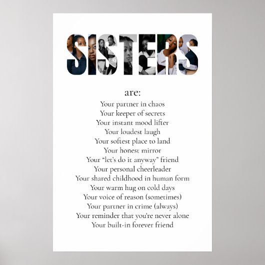 SISTERS Poster – Emotional & Fun Gift for Her ポスター (正面)