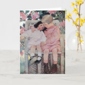 Sisters under Blossoms, Jessie Willcox Smith カード (黄色い花)