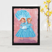 Sisters White Christmas Movie 1954 Xmas Snow Pajam カード (黄色い花)