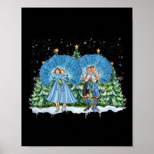 Sisters White Christmas Movie 1954 Xmas Snow Pajam ポスター (正面)