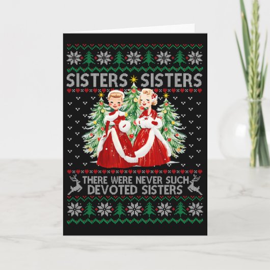 Sisters White Christmas Movie Xmas Snow Holiday Pa カード (正面)