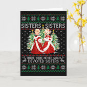 Sisters White Christmas Movie Xmas Snow Holiday Pa カード (黄色い花)
