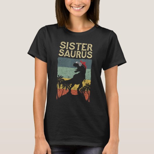 Sistersaurus Rex Dinosaur Sister Saurus Family Mat Tシャツ (正面)