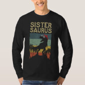 Sistersaurus Rex Dinosaur Sister Saurus Family Mat Tシャツ (正面)