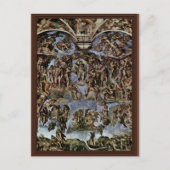Sistiの祭壇の壁の上のドゥームズデイ・フレスコ ポストカード (正面)