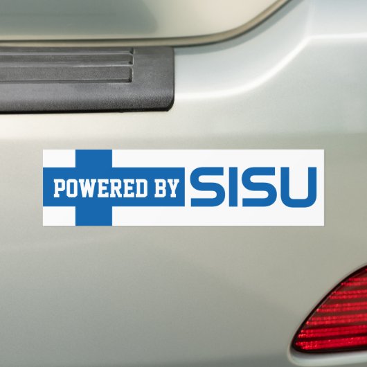 Sisuのバンパーステッカーのフィンが動力を与えるLaYooper (c) バンパーステッカー (車上)