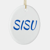 SISUオーナメント(ラウンド、ホワイト;フィンランドオーナメント) セラミックオーナメント (右)