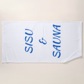 SISU &サウナフィンランドビーチタオル（白） ビーチタオル (正面)
