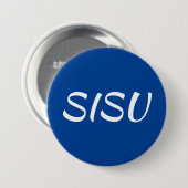 SISU Button (Round; Blue; Finnish Button) 缶バッジ (正面&裏面)