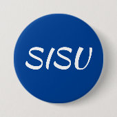 SISU Button (Round; Blue; Finnish Button) 缶バッジ (正面)