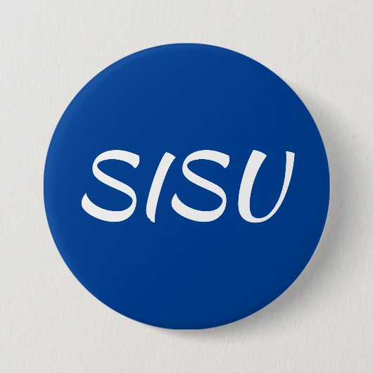 SISU Button (Round; Blue; Finnish Button) 缶バッジ (正面)