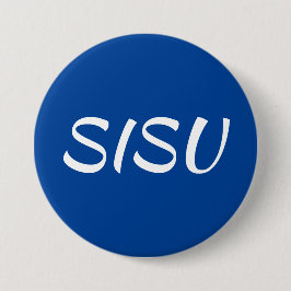 SISU Button (Round; Blue; Finnish Button) 缶バッジ