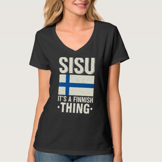 Sisu It's A Finnish Things Finland Fiag Suomi Finn Tシャツ (正面)