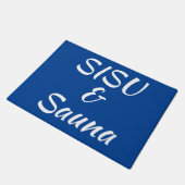 SISU & Sauna Doormat （青、フィンランド語） ドアマット (アングル)