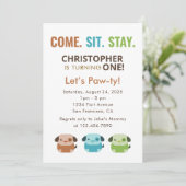 SIT 来 STAY DOG PUPPIES誕生日パーティー 招待状 (スタンド正面)