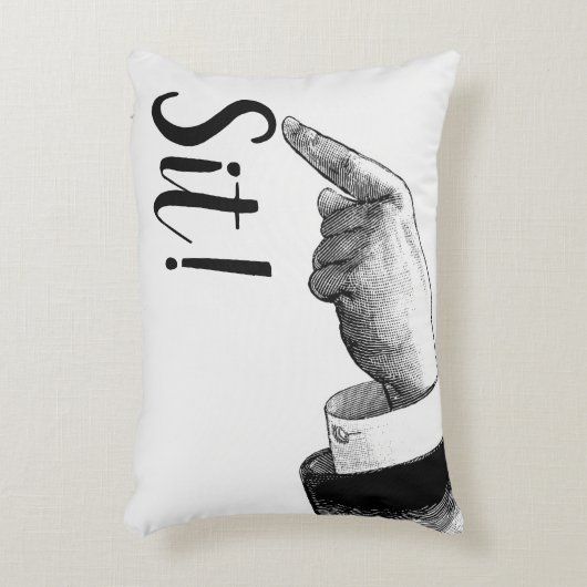 Sit Down Pointing Cushion Pillow アクセントクッション (正面(垂直))