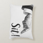 Sit Down Pointing Cushion Pillow アクセントクッション (裏面(縦))