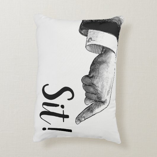 Sit Down Pointing Cushion Pillow アクセントクッション (裏面(縦))