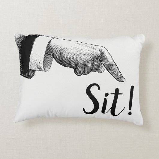 Sit Down Pointing Cushion Pillow アクセントクッション (裏面)