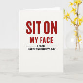 Sit On My Face Funny Valentines Card カード (黄色い花)