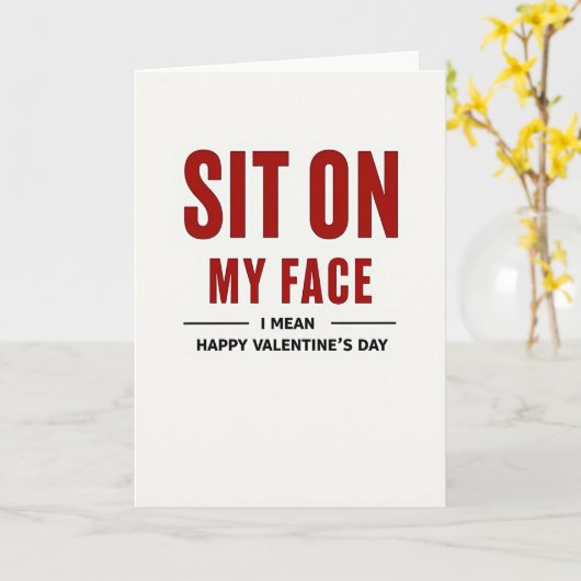 Sit On My Face Funny Valentines Card カード (黄色い花)