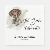 Sit, Shake & Celebrate German Shorthaired Pointer スタンダードランチョンナプキン (正面)