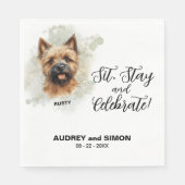 Sit, Stay & Celebrate ケアン・テリアの結婚式 スタンダードランチョンナプキン (正面)