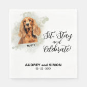 Sit, Stay & Celebrate Cocker Spaniel Wedding スタンダードランチョンナプキン (正面)