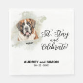 Sit, Stay & Celebrate St. Bernard Wedding スタンダードランチョンナプキン (正面)