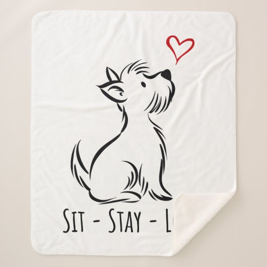 Sit-Stay-Love ウェスティ シェルパブランケット (正面)