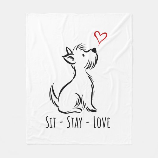 Sit-Stay-Love ウェスティ フリースブランケット (正面)