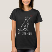 Sit-Stay-Love ラブラドール Tシャツ (正面)