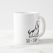 Sit-Stay-Love Basset Hound ジャンボコーヒーマグカップ (正面右)
