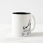 Sit-Stay-Love Basset Hound ツートーンマグカップ (正面右)
