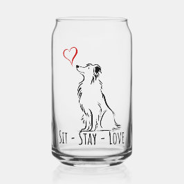 Sit-Stay-Love Border Collie ガラス缶