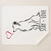 Sit-Stay-Love Border Collie シェルパブランケット (正面(横))