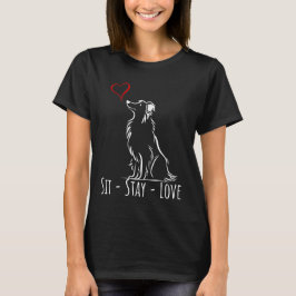 Sit-Stay-Love Border Collie Tシャツ