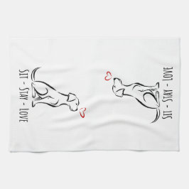 Sit-Stay-Love Labrador キッチンタオル