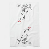 Sit-Stay-Love Labrador キッチンタオル (縦)