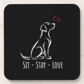 Sit-Stay-Love Labrador コースター (正面)