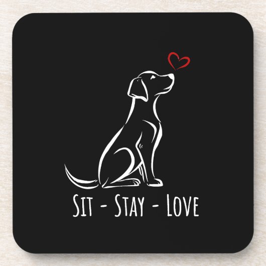 Sit-Stay-Love Labrador コースター (正面)