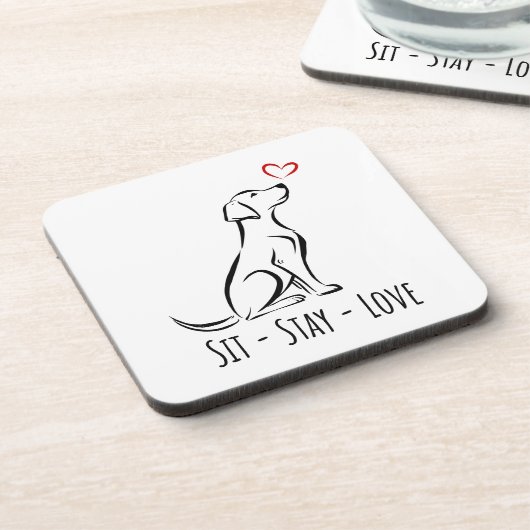 Sit-Stay-Love Labrador コースター (左側)